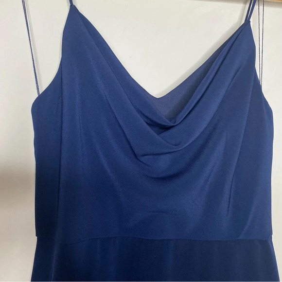 Vow'd Navy Blue Drape Front Paris Maxi Bridesmaid Formal Dress Gown Size 2 - Picture 5 of 9